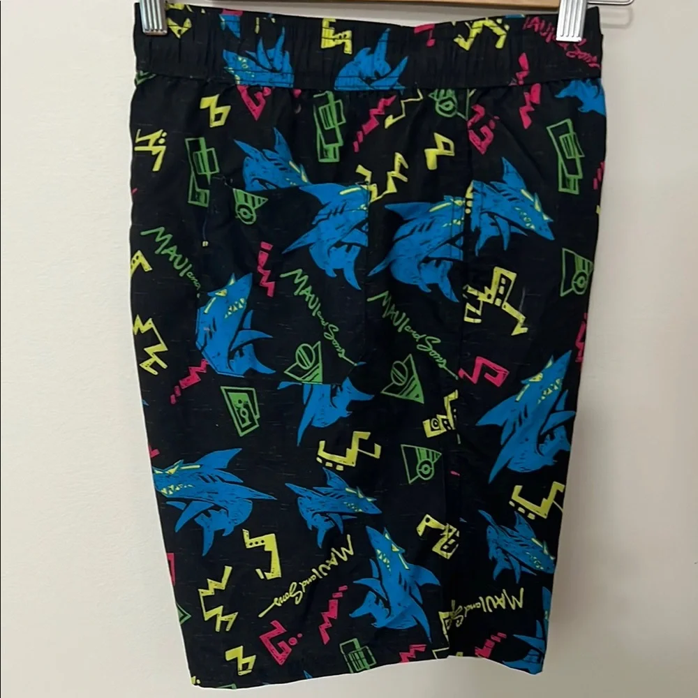 NWT XL Maui and Sons Men's Pool Swim Shorts - Black